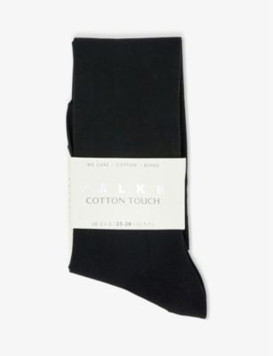 Cotton Touch ankle-length stretch-cotton blend socks by FALKE