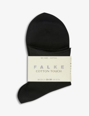 Cotton Touch rolled-cuff stretch-cotton-blend socks by FALKE
