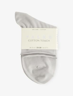 Cotton Touch rolled-cuff stretch-cotton-blend socks by FALKE