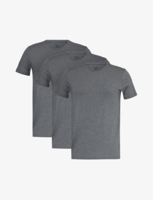 Crewneck ribbed-trim cotton-blend jersey T-shirts pack of two by FALKE