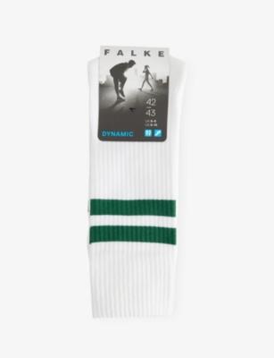 Dynamic Stripe-Trim Stretch-Cotton Socks by FALKE