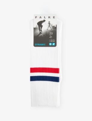 Dynamic Stripe-Trim Stretch-Cotton Socks by FALKE