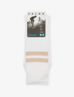 Dynamic Stripe-Trim Stretch-Cotton Socks by FALKE