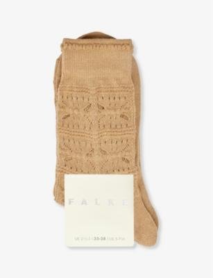 Granny square branded-sole knitted socks by FALKE