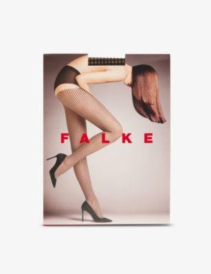 Houndstooth graphic-print stretch-woven tights by FALKE