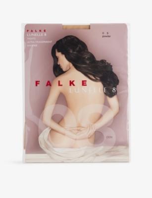 Lunelle 8 denier stretch-knit tights by FALKE