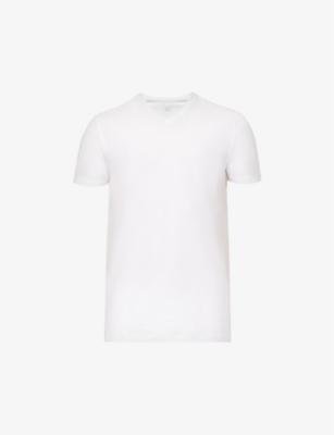 Pack of two Daily Comfort V-neck stretch-cotton T-shirts by FALKE