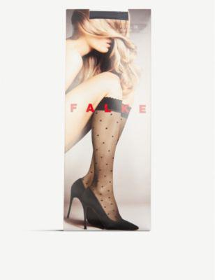 Polka dot knee-high knitted socks by FALKE