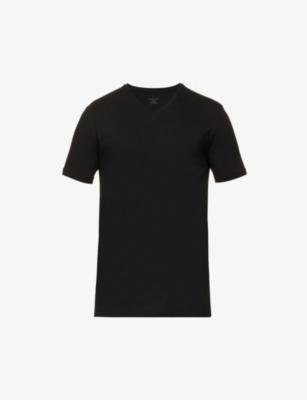 Regular-fit V-neck stretch-cotton T-shirt by FALKE