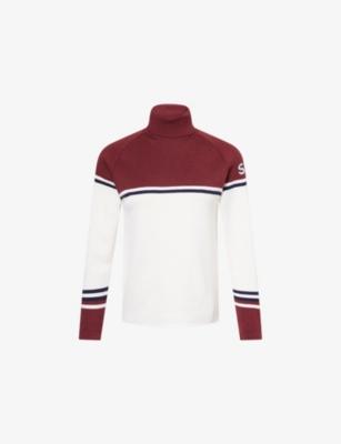 Roll-Neck Striped Wool-Blend Jumper by FALKE