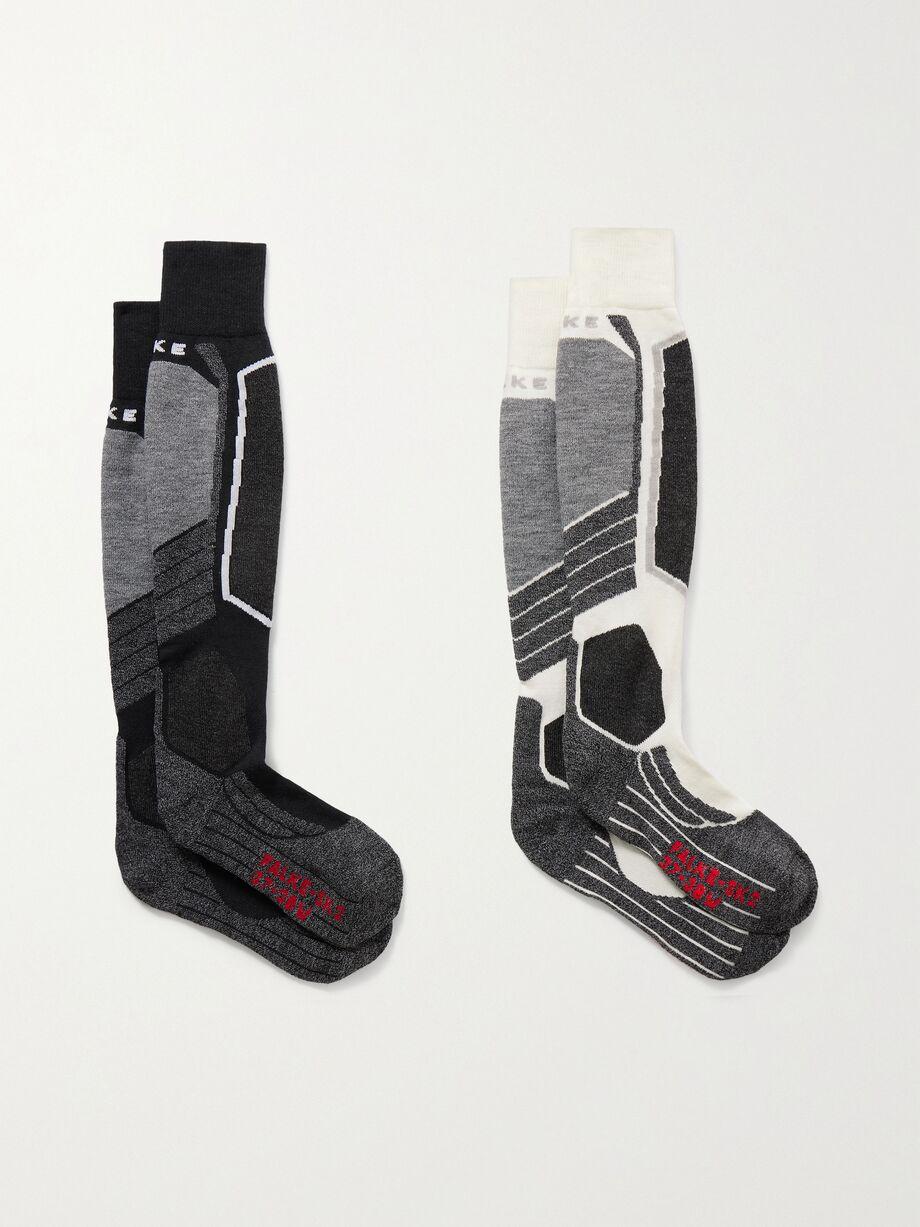 SK2 set of two jacquard-knit ski socks by FALKE