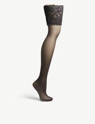 Seidenglatt 15 stay-ups by FALKE