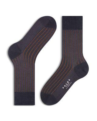 Shadow Mercerized Cotton & Nylon Dress Socks by FALKE