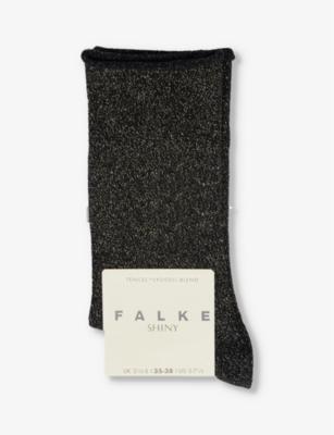 Shiny-Finish Mid-Calf Knitted Socks by FALKE