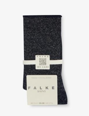 Shiny-Finish Mid-Calf Knitted Socks by FALKE