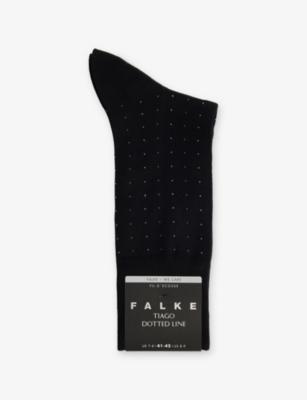Tiago Dotted Line Cotton-Blend Socks by FALKE