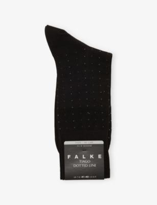 Tiago Dotted Line Cotton-Blend Socks by FALKE
