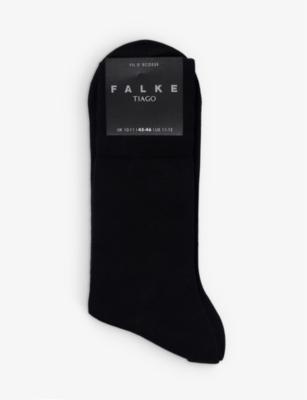 Tiago ribbed-edge cotton-blend socks by FALKE
