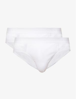 Tonal waistband pack of two stretch-cotton briefs by FALKE