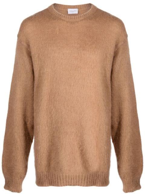 brushed-effect mohair-blend jumper by FAMILY FIRST