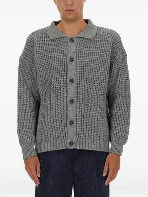 buttoned waffle cardigan by FAMILY FIRST