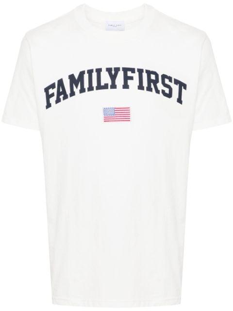 logo-print cotton T-shirt by FAMILY FIRST