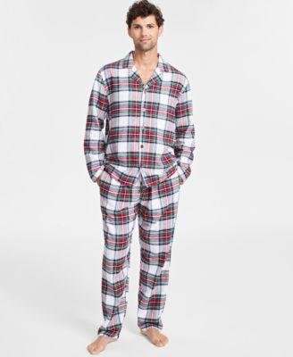 Men's Big & Tall Stewart Plaid Notch Collar Pajama Set by FAMILY PAJAMAS