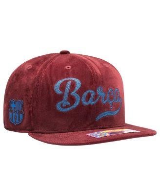 Men's Crimson Barcelona Plush Snapback Hat by FAN INK