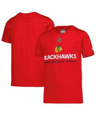 Big Boys and Girls Red Chicago Blackhawks Authentic Pro Wordmark T-Shirt by FANATICS