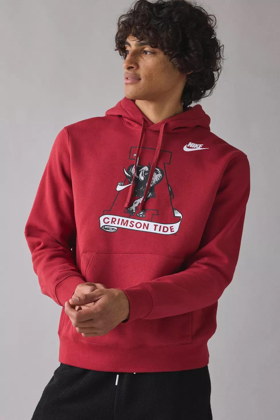 Fanatics Alabama Crimson Tide Team Logo Graphic Nike Legacy Club Fleece Hoodie Sweatshirt by FANATICS