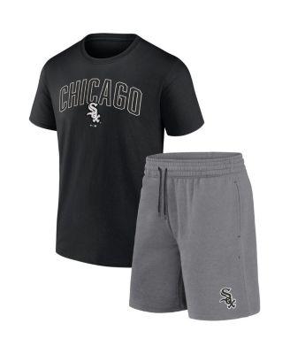 Men's Black, Heather Gray Chicago White Sox Arch T-shirt and Shorts Combo Set by FANATICS