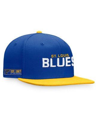 Men's Blue, Gold St. Louis Blues Iconic Color Blocked Snapback Hat by FANATICS