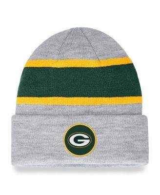 Men's Branded Heather Gray Green Bay Packers Logo Cuffed Knit Hat by FANATICS