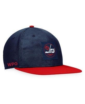 Men's Branded Navy, Red Winnipeg Jets Authentic Pro Alternate Logo Snapback Hat by FANATICS