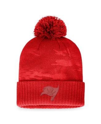 Men's Branded Red Tampa Bay Buccaneers Iconic Camo Cuffed Knit Hat with Pom by FANATICS
