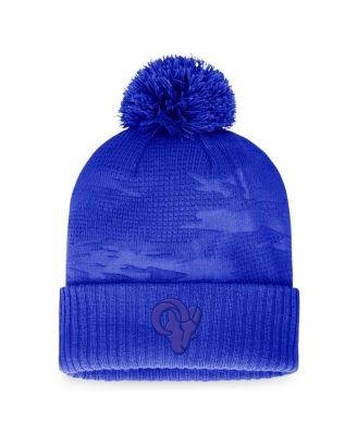 Men's Branded Royal Los Angeles Rams Iconic Camo Cuffed Knit Hat with Pom by FANATICS