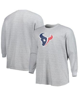Men's Heather Gray Houston Texans Big and Tall Waffle-Knit Thermal Long Sleeve T-shirt by FANATICS