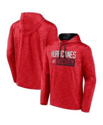 Men's Heather Red Carolina Hurricanes Close Shave Pullover Hoodie by FANATICS Men's Heather Red Carolina Hurricanes Close Shave Pullover Hoodie by FANATICS