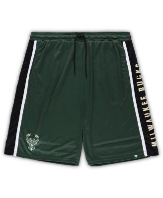 Men's Hunter Green Milwaukee Bucks Big and Tall Referee Iconic Mesh Shorts by FANATICS