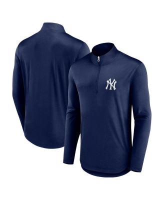 Men's Navy New York Yankees Quarterback Quarter-Zip Top by FANATICS
