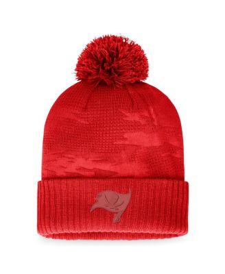 Men's Red Tampa Bay Buccaneers Iconic Camo Cuffed Knit Hat with Pom by FANATICS
