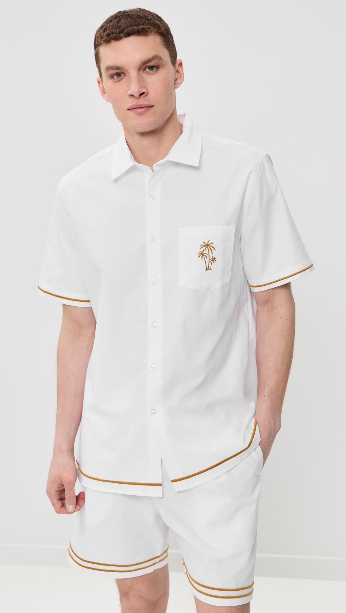 Efe Embroidered Linen Camp Shirt by FANM MON