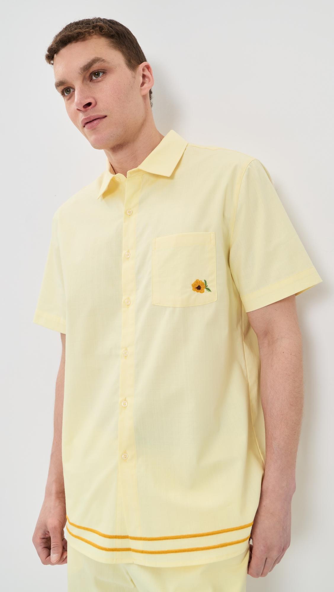 Efe Embroidered Linen Camp Shirt by FANM MON