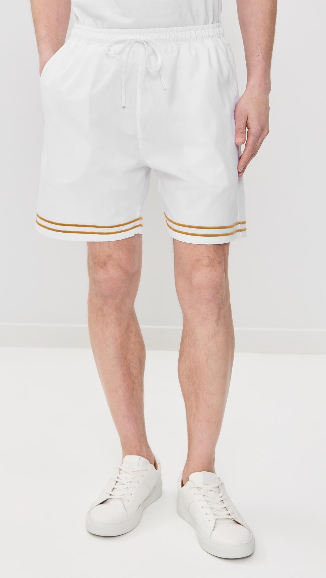 Samet Embroidered Linen Shorts 6" by FANM MON