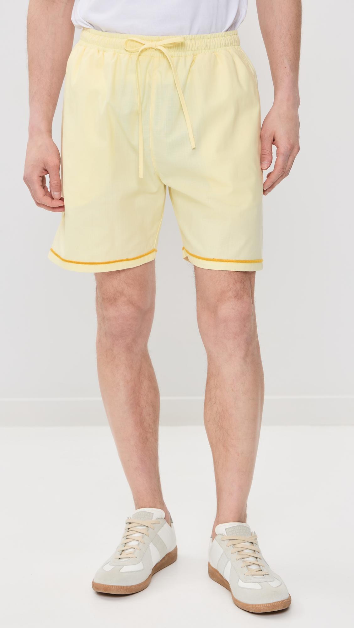 Talha Embroidered Linen Shorts 6" by FANM MON