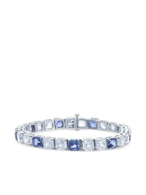 Alternating sapphire and diamond bracelet by FANTASIA BY DESERIO