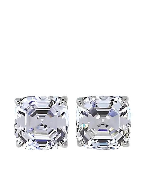Asscher stud earrings by FANTASIA BY DESERIO