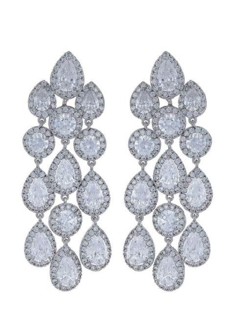 Pear chandelier earrings by FANTASIA BY DESERIO