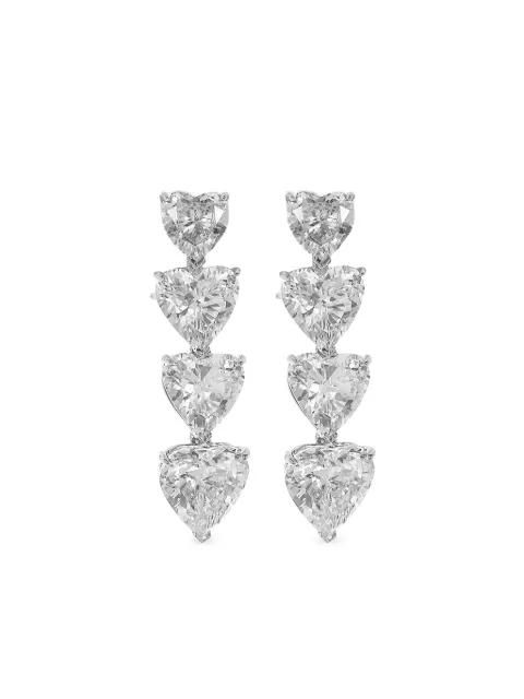 heart-shaped drop earrings by FANTASIA BY DESERIO