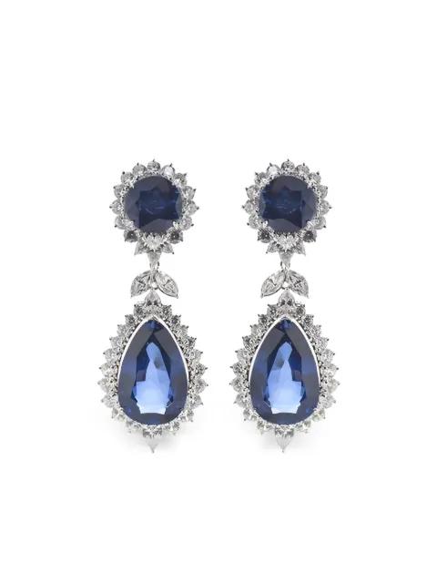 sapphire pear-shape drop earrings by FANTASIA BY DESERIO